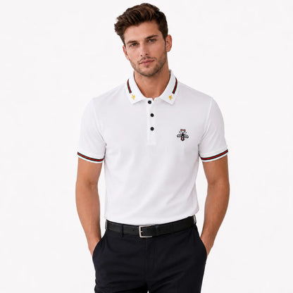 Check-Collar Polo Shirt