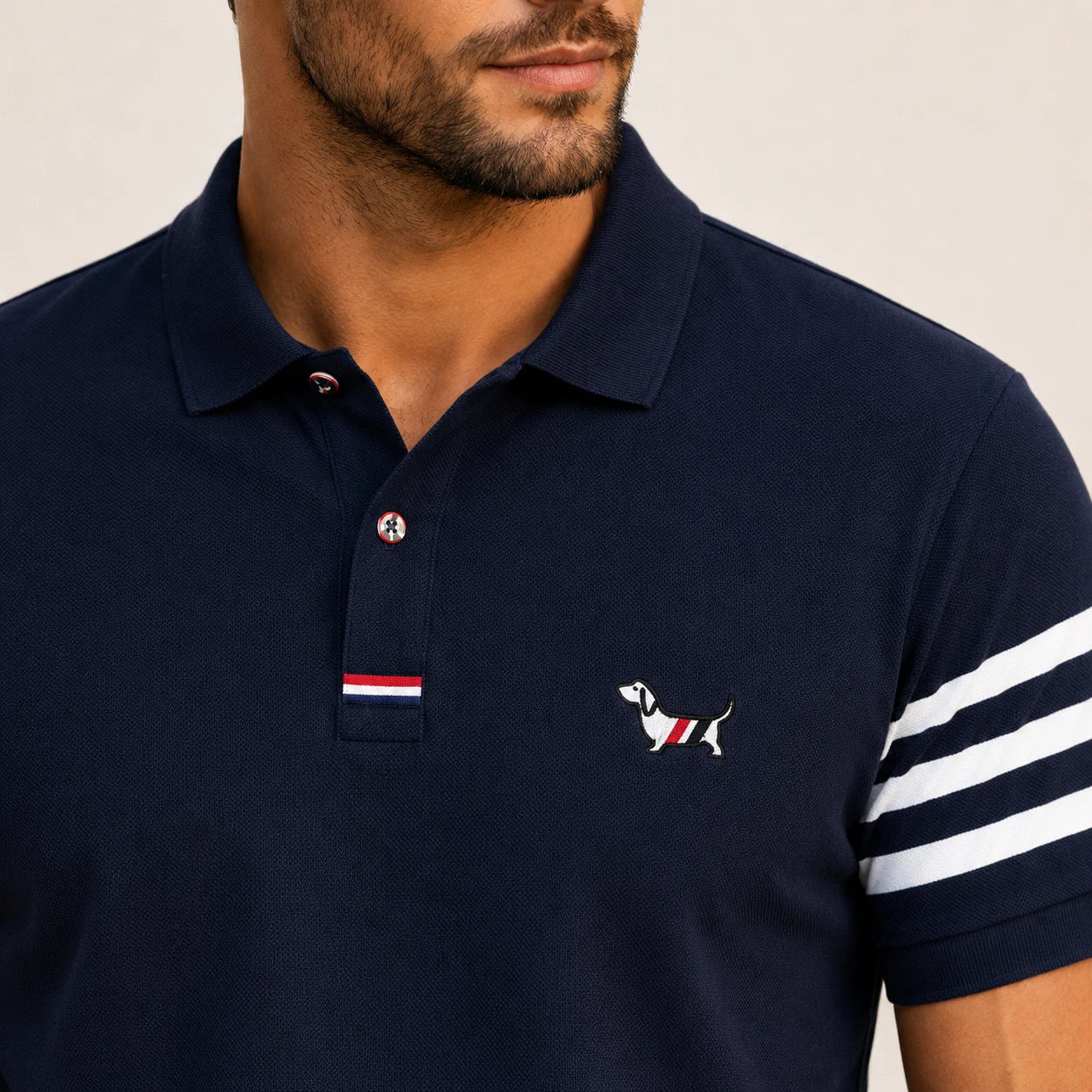 Arm-Stripe Polo Shirt