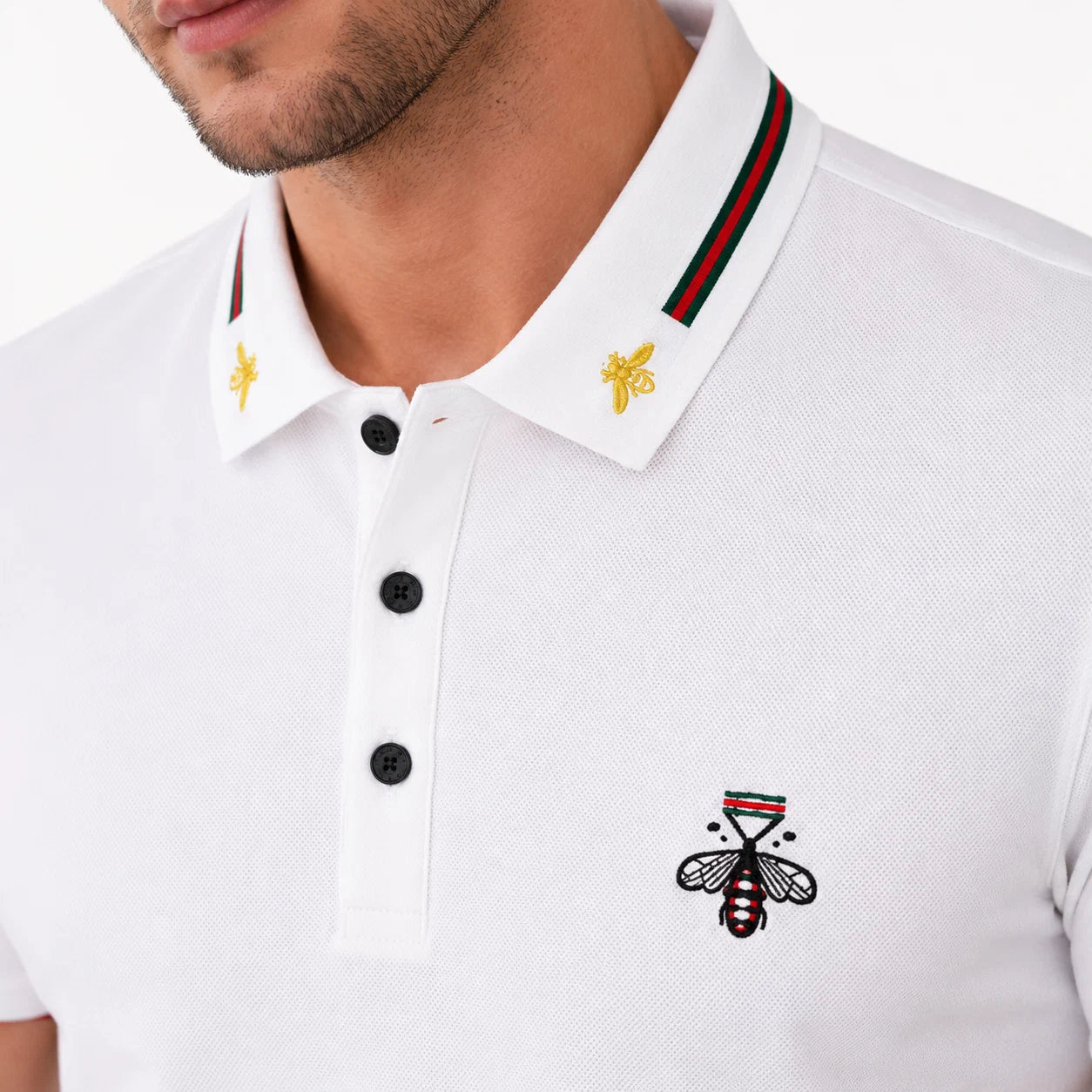 Check-Collar Polo Shirt